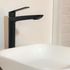 Mitigeur lavabo haut en laiton, robinet salle de bain noir, MILANA