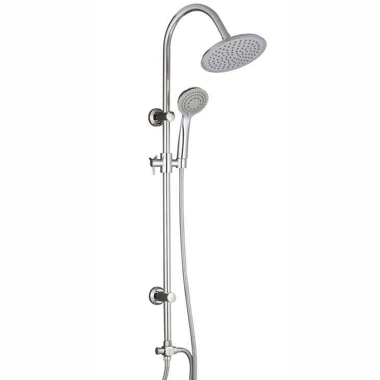 Colonne de douche sans robinetterie, avec douche de tête ronde Ø20 cms, DUO SMART