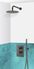 Colonne de douche encastrable murale et ronde, complète avec  mitigeur thermostatique 2 fonctions et tuyauteries, finition noire mate,PERUGIA