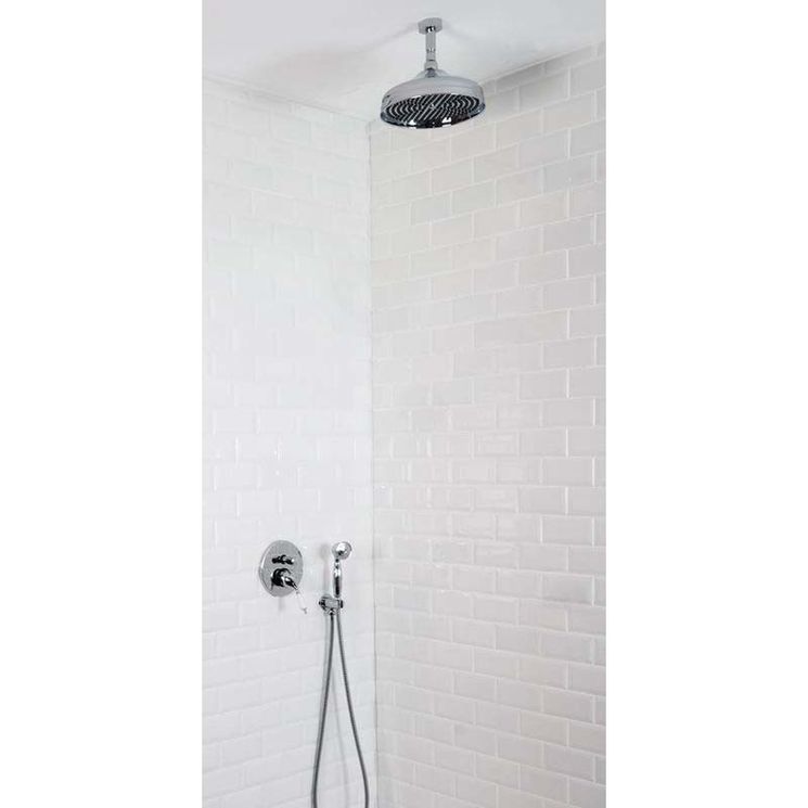 Colonne de douche encastrable plafond et ronde rétro VARA, complète avec mitigeur 2 fonctions et tuyauteries, NAPOLI