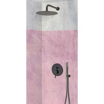 Colonne de douche encastrable murale et carrée, complète avec mitigeur 2  fonctions et tuyauteries, MILANA +