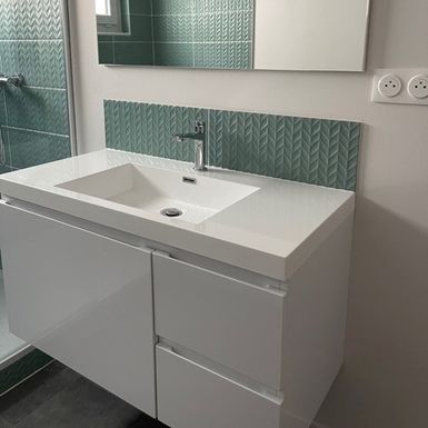 Robinet salle de bain mitigeur de lavabo bas chromé économiseur d'eau  vidage complet