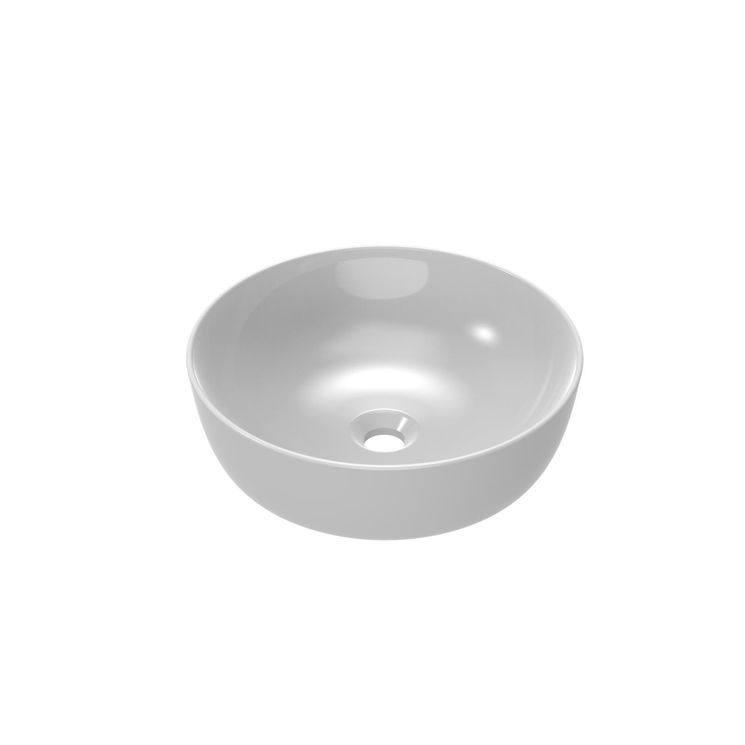 Vasque à poser en céramique, ronde  Ø42cm, Blanc, Illico