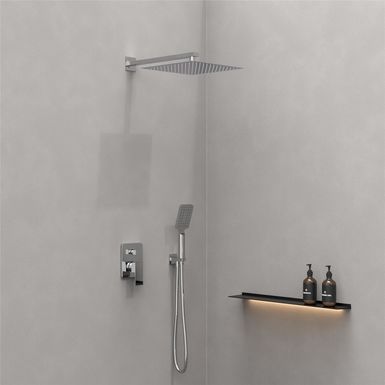 Colonne de douche noire encastrable plafond et carrée, kit complet de douche  mitigeur 2 fonctions, MILANO + Noire